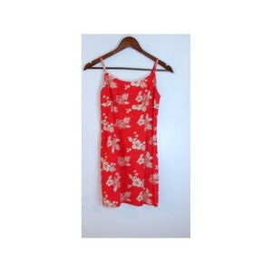 Wild Fable Red Floral Dress Smocked Sleeveless Summer‎ Size Small / #5287
